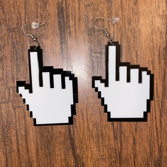 Hand Cursor Oversized Earrings - Picture 1 of 1